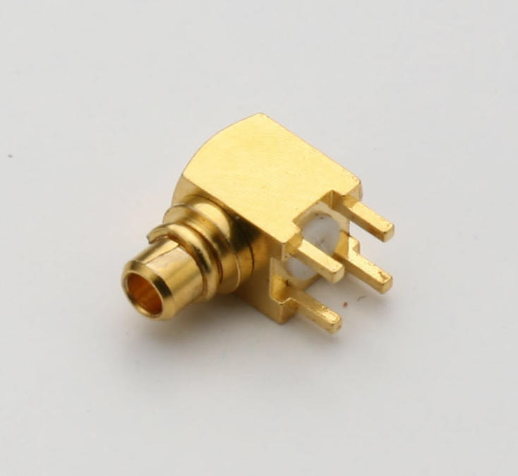 MMCX PCB Right Angle Plug for 4 Mounting Holes