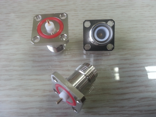 TNC Receptacle Jack for 4 Mounting Holes with Seal (IP68 and Reverse Polarity type)